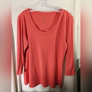 J. Jill 3/4 sleeve Coral Tee, perfect for spring!